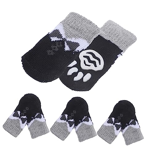 Abaodam 8 Stück Teiliges rutschfeste Hundesocken mit Pfotenschutz Atmungsaktive und Elastische Haustier socken für Kleine bis Große Hunde und Katzen Bequeme Weiche Polyester socken für von Abaodam