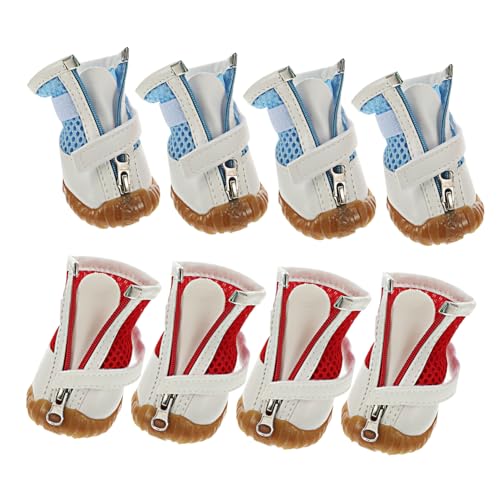 Abaodam 8Stücke Atmungsaktive Hundestiefel Verstellbare Pfotenschützer aus Mesh für Kleine Hunde rutschfest und Komfortabel für Outdoor Aktivitäten für Sommer und Schutz Abaodam 8Stücke Atmungsaktive Hundestiefel Verstellbare Pfotenschützer aus Mesh für Kleine Hunde rutschfest und Komfortabel für Outdoor Aktivitäten für Sommer und Schutz von Abaodam