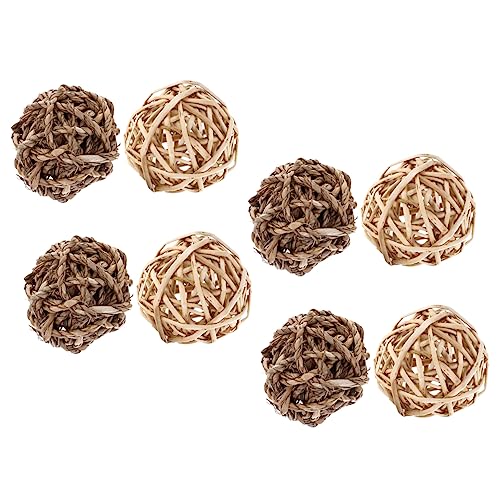 Abaodam Kauspielzeug für Kleintiere 8 Stück Strohballen Spielzeug für Kaninchen Meerschweinchen Hamster Beißspielzeug für Kleine Haustiere Leicht Tragbar zur Beschäftigung und Zahnpflege von Abaodam