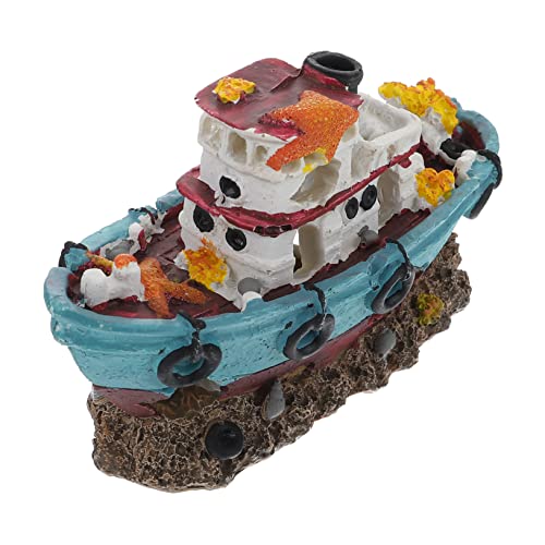 Abaodam Aquarium Dekoration Resin Schiffswrack Ornament für Aquarien Simulation Eines Schiffswracks Büroschmuck Langlebig und Pflegeleicht Bietet Versteckmöglichkeiten für Fische Abaodam Aquarium Dekoration Resin Schiffswrack Ornament für Aquarien Simulation Eines Schiffswracks Büroschmuck Langlebig und Pflegeleicht Bietet Versteckmöglichkeiten für Fische von Abaodam