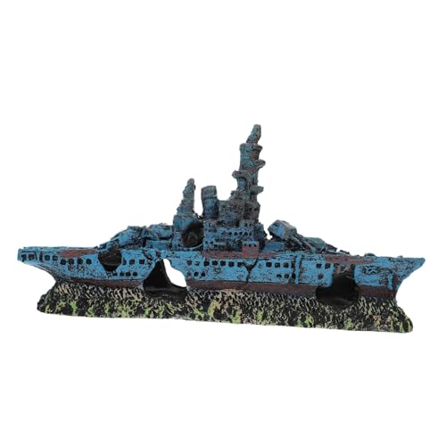Abaodam Aquarium Dekorationsschiff aus Resin Schiffswrack Figur als Versteck für Fische Langlebige Fischversteck Attraktion Geeignet für Süßwasser und Heimaquarien von Abaodam