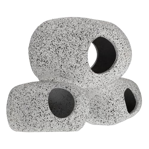 Abaodam Aquarium Tontopf Aquarienhöhlendekorationen klein Garnele Aquarium Felsenhöhle Tank groß Aquarium Dekoration aquariumdeko Aquarium dekorative Höhle Wohnkultur Ton Light Grey von Abaodam