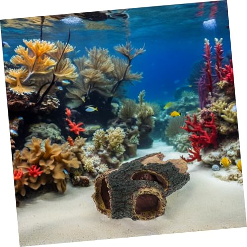 Abaodam Aquarium Verrottungsstamm Ornament Simulationsbaum Versteckhöhle Reptilienbaum Versteck Aquariumhöhle Hohler Baumstamm Künstliche Höhle Axolotl Tank Versteck von Abaodam