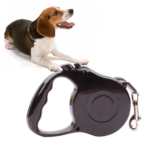 Abaodam Automatische Ausziehbare Hundeleine Ergonomisch Geformt für Hunde bis Praktische EIN Finger bedienung Flexibles Trainingsseil für Spaziergänge und Haustierführung Schwarz von Abaodam