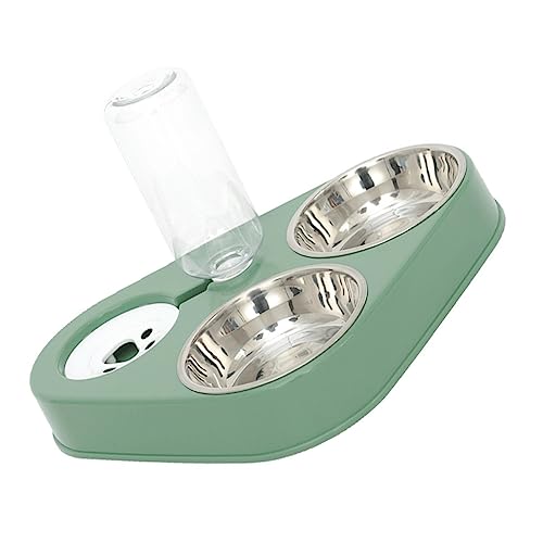 Abaodam Automatisches Trinkwasser Und Lebensmittelschale Katzennäpfe Schüsseln Kabellos Katzenwassernapf Kein Verschütten Katzennapf Drinnen Brunnen Green Rostfreier Stahl von Abaodam