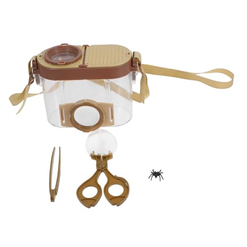 Abaodam Beobachtungsbox Für Insekten Sicht Insektenfangset Mit Werkzeugen Glas Fangen Kit Zur Insektenerkundung Für Sammlung Insektenfangset Für Jungen Und Mädchen Light Brown Abs von Abaodam
