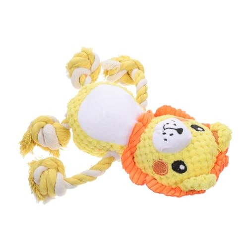 Abaodam Bissbeständiges Ballseilspielzeug Hunde Behandelt Hundespielzeug Aus Knitterpapier Interaktive Hundespielzeug Haustier Hund Zahnbürste Hundespielzeugquietscher Plüsch Gelb von Abaodam