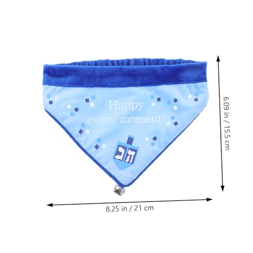 Abaodam Blaues Hanukkah Haustier Bandana mit Glocke Dreieckiger Hundeschal Verstellbar Multifunktional als Halsband und Sabberlätzchen Festliches Design für Kleine Hunde und Welpen Abaodam Blaues Hanukkah Haustier Bandana mit Glocke Dreieckiger Hundeschal Verstellbar Multifunktional als Halsband und Sabberlätzchen Festliches Design für Kleine Hunde und Welpen von Abaodam