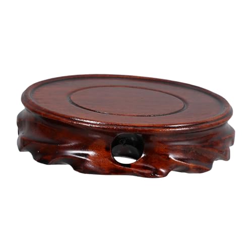 Abaodam Blumentopf-Aquarium Dekorationsornamente Für Aquarien Runder Teekannenständer Vasenständer Teekannen-ausstellungsständer Skulpturenständer Holz Brown von Abaodam