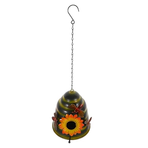 Abaodam Box Eisen Biene Ornament Nest Vogelhaus Dekoration Hof Vögel Haustier Vogelbedarf Park Ornament Kleine Vogelversorgung Metall von Abaodam