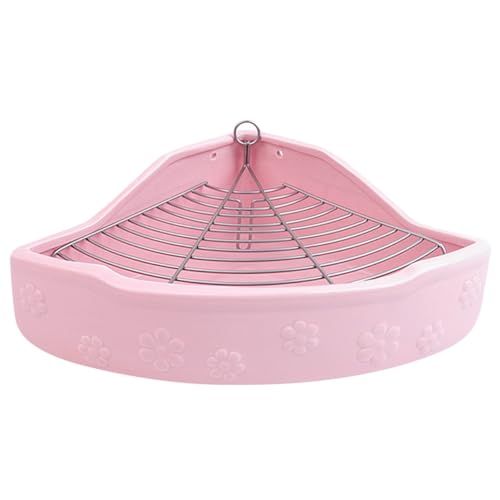 Abaodam Bunte Keramik Kleintier Toilette mit Anti Biss und Anti umkippen Funktion Leicht zu Reinigen Geeignet für Kaninchen und Meerschweinchen Praktisches Eck wc für Haustiere von Abaodam