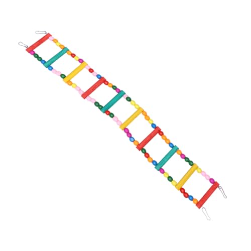 Abaodam Bunte Vogelspielzeug Leiter mit Perlen Kletterbrücke für Papageien Wellensittiche Kleine Vögel Spaß und Bewegung Fördernd Sicheres Holzspielzeug von Abaodam
