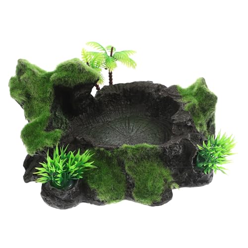Abaodam Dekorative Reptilienschale aus Harz Natürliche Wasserschale für Terrarien Rutschfestes Design Entweichen von Futter zu Verhindern für Schildkröten und Geckos Abaodam Dekorative Reptilienschale aus Harz Natürliche Wasserschale für Terrarien Rutschfestes Design Entweichen von Futter zu Verhindern für Schildkröten und Geckos von Abaodam