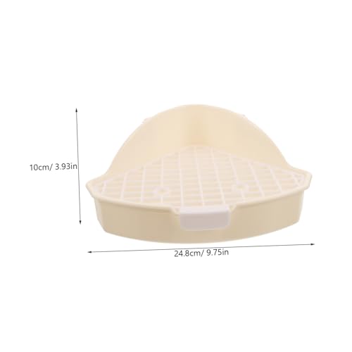 Abaodam Ecktoilette für Kleintiere Dreieckige Kaninchenstreu Box mit Auslaufschutz Platzsparend und Langlebig Geeignet für Meerschweinchen Hamster und Welpen Weiß von Abaodam