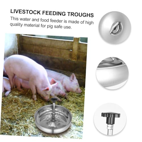 Abaodam Edelstahl Futtertrog für Schweine Dickwandig rutschfest mit Haken Robuste Schüssel für Nutztierfutter Leicht zu Reinigen für Mehrere Ferkel dem Bauernhof Abaodam Edelstahl Futtertrog für Schweine Dickwandig rutschfest mit Haken Robuste Schüssel für Nutztierfutter Leicht zu Reinigen für Mehrere Ferkel dem Bauernhof von Abaodam