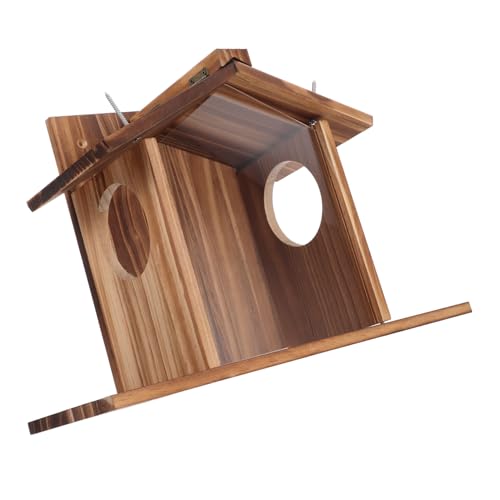 Abaodam Eichhörnchen Futterspender aus Holz für Garten Wandmontierte Futterstation für Eichhörnchen und Hamster Wetterfest und Langlebig für Fütterung im Freien von Abaodam