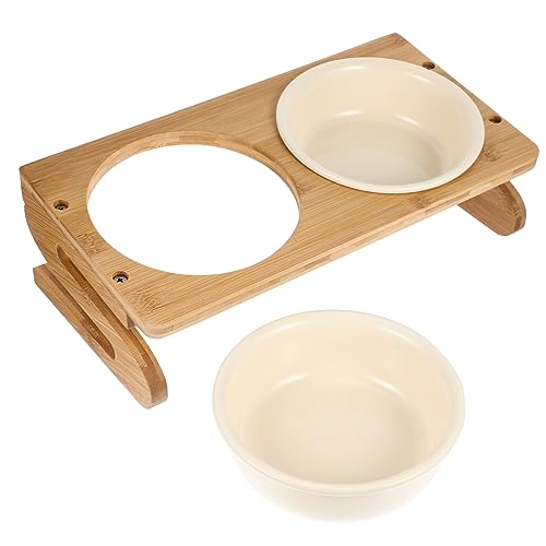 Abaodam Erhöhter Keramiknapf für Katzen, Futternapf mit Ständer, ergonomisches Design für bequemes Essen, leicht zu reinigen, für den Innenbereich, 1 Set Abaodam Erhöhter Keramiknapf für Katzen, Futternapf mit Ständer, ergonomisches Design für bequemes Essen, leicht zu reinigen, für den Innenbereich, 1 Set von Abaodam