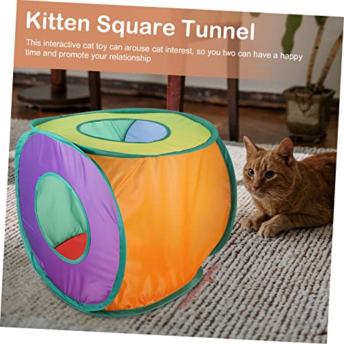 Abaodam Faltbarer Katzentunnel aus Robustem Material Quadratischer Spieltunnel für Katzen und Kätzchen Tragbares Haustierspielzeug für Indoor Spielspaß und Gemütlichen Rückzugsort von Abaodam