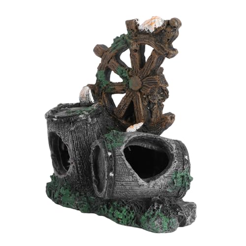 Abaodam Fisch Aquarium Deko Harz Alte Barrel Landschaftsornament Sicher Langlebig Modisch für Attraktive Aquarienlandschaft von Abaodam