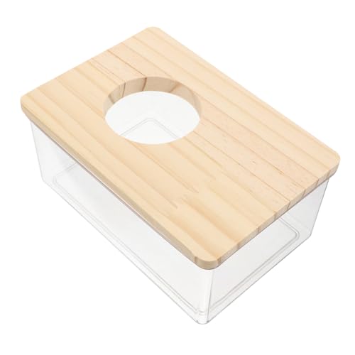 Abaodam Frettchenbadewanne Hamster Toilette Hamsterkäfige aus Holz Zuckergleiter Sand für Hamsterbad Hamsterkäfig aus Holz Bartagamen-Badewanne Kleiner Tierkäfig Massivholz von Abaodam