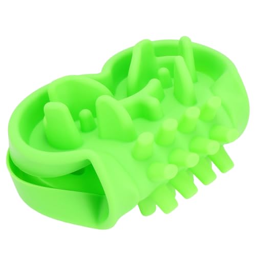 Abaodam Futternapf aus Silikon in Knochenform für Hunde und Welpen, großes grünes Design, um leicht zu reinigen, lustiges Esserlebnis von Abaodam