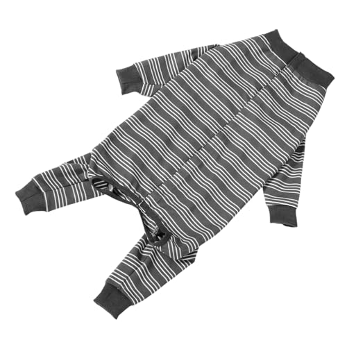 Abaodam Gestreiftes Hemd für Hunde Hundejacke hundekleidung Haustierbekleidung für den Winter Hundeoverall Hundemantel Hundekastrationsanzug Hundeanzüge Polyester Grey von Abaodam
