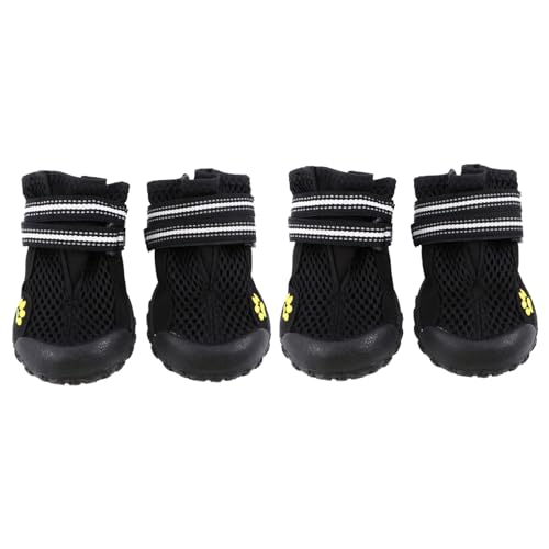 Abaodam Große Hundeschuhe aus Schwarzem Meshgewebe Outdoor Hundestiefel mit Rutschfester Sohle Verstellbar für Großen Hund Atmungsaktiv und Robust für Wandern und Spaziergänge Abaodam Große Hundeschuhe aus Schwarzem Meshgewebe Outdoor Hundestiefel mit Rutschfester Sohle Verstellbar für Großen Hund Atmungsaktiv und Robust für Wandern und Spaziergänge von Abaodam
