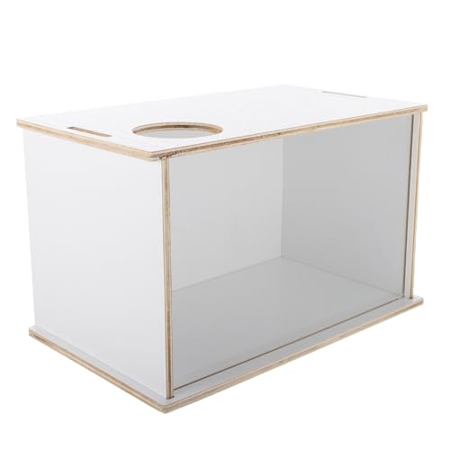 Abaodam Großes Chinchilla Sandbad mit Transparentem Acrylbecken und Holzdeckel Multifunktionale Sandbadewanne für Hamster Mäuse Rennmäuse Pflegeleichtes Kleintier Badezimmer von Abaodam