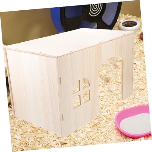 Abaodam Großes Hamster Versteck Haus aus Holz Multifunktionales Nagetier Meerschweinchen Eichhörnchen und Zwerghamster Gemütliches Holzhaus zum Verstecken und Ausruhen von Abaodam