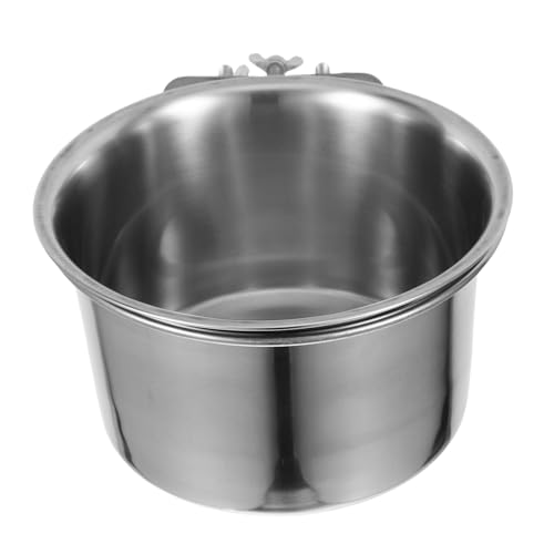 Abaodam Hängender Hundenapf Hundenäpfe Haustier Schüssel Groß Hundekäfig Wassernapf Mittel Hundenapf Mit Halterung Montieren Futterspender Hundekiste Wassernapf Rostfreier Stahl Silver von Abaodam