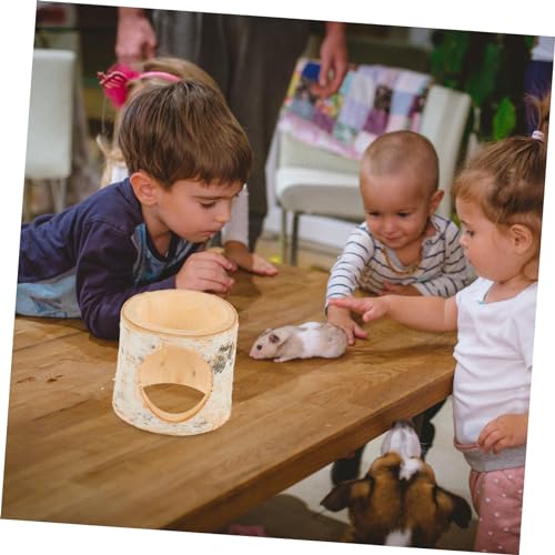 Abaodam Hamster Höhle aus Birkenholz Dekorativer Kletter und Verstecktunnel für Kleine Haustiere Wie Hamster Meerschweinchen und Chinchillas für Spielspaß von Abaodam