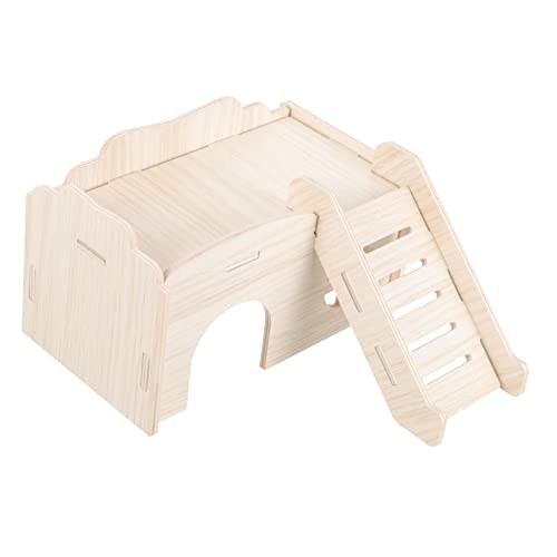 Abaodam Hamster Holzhaus Mit Gemütliches Hamster Versteck Für Kleine Haustiere Langlebiges Und Geruchsfreies Nagerhaus Für Hamster Und Zwerghamster von Abaodam