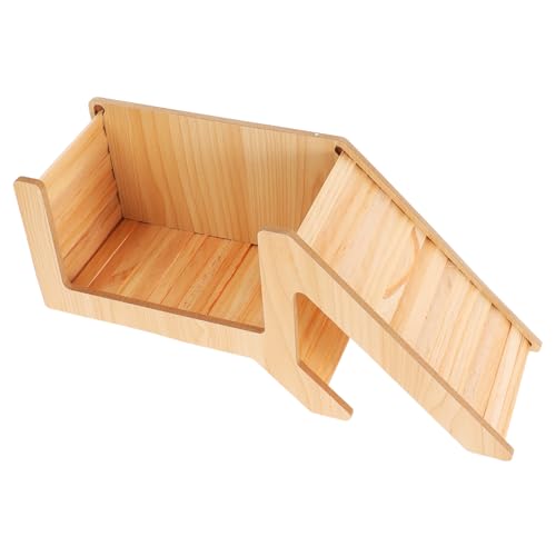 Abaodam Hamster Holzhaus Versteck mit Spieltunnel Natürliches Kleintierhaus zum Klettern und Verstecken Sicherer Rückzugsort für Hamster Meerschweinchen und Kleine Nager Robustes von Abaodam