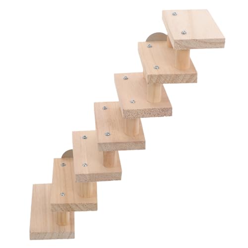 Abaodam Hamster Holzleiter Spielzeug Sichere Kletterplattform Für Meerschweinchen Chinchillas Und Kleine Nager Einfach Zu Reinigen Für Käfige Spielen Zu Fördern von Abaodam