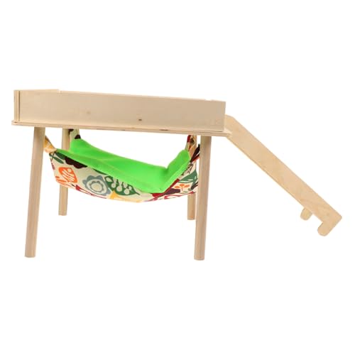 Abaodam Hamster Holzloch -Hängematte Set Meerschweinchen-Hängematte mit Ständer Guinea drinnen Haustier Hamsterbettwäsche Betten Hamster Holzbett entzückende Hamsterhängematte hölzern von Abaodam