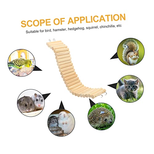 Abaodam Hamster Kletterleiter aus Natürlichem Holz Multifunktionaler Trenngitter und Spielplatz für Kleine Haustiere Sicher zum Nagen Kompakt Fördert Bewegung und Gesunde Zähne Geeignet von Abaodam