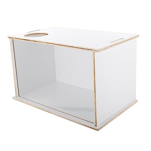 Abaodam Hamster Sandbad Badewanne aus Holz Transparente Chinchilla Badewanne für Kleine Haustiere zu Reinigen für Hamster Mäuse und Ratten und Sicheres von Abaodam