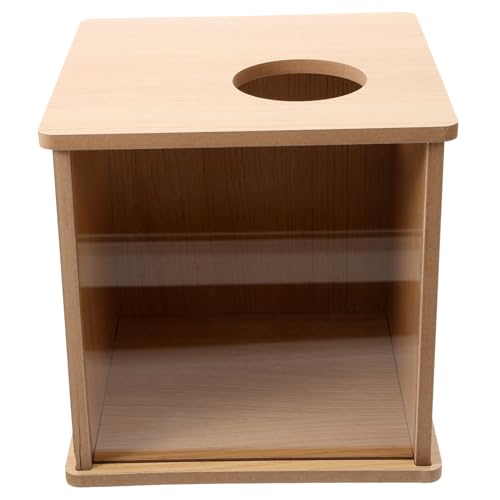 Abaodam Hamster Grabbox Sandbadbehälter mit Klarem Fenster Transparentes Hamsterzubehör für Badezimmer aus Holz und Leicht zu Reinigen von Abaodam