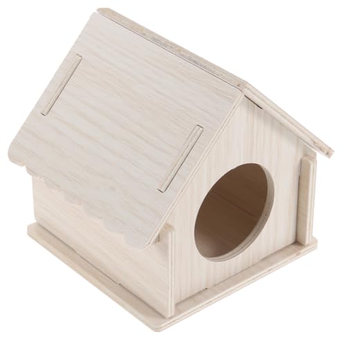Abaodam Hamster Versteck Holzhaus Kleintier Versteckhaus mit Großem Innenraum für Meerschweinchen und Nager Natürliches Material Geruchsneutral zum Klettern und Kauen Geeignet Gemütliches von Abaodam