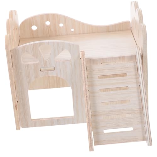 Abaodam Hamster Versteck aus Natürlichem Holz Kleines Meerschweinchen Haus Langlebiges Hideout für Kleintiere Sicherer Rückzugsort Schlafen und DIY Holzlabyrinth für Nagetiere von Abaodam