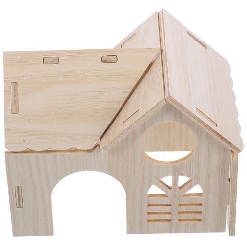 Abaodam Hamster Versteck aus Stabilem Holz Kleines Nagetierhaus mit Kratzfestem Material Geeignet für Zwerghamster und Meerschweinchen Gemütlicher Rückzugsort für Schlaf und Klettern von Abaodam