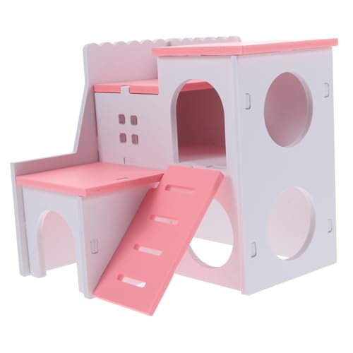 Abaodam Hamsterhaus Hamsterversteck aus Holz Kreatives Spielzeug für Kleintiere zur Bewegung und Gesundheit mit Spielplattform und Gemütlichem Rückzugsort von Abaodam