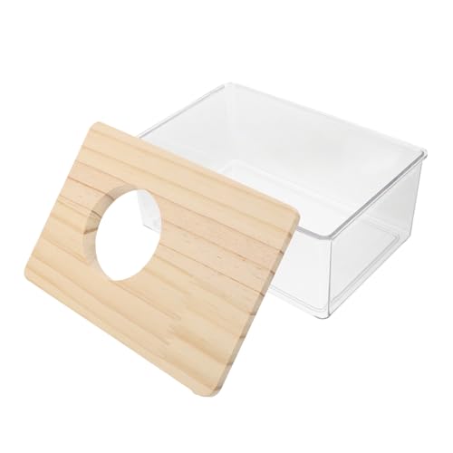 Abaodam Hamster Sandbad Box Transparente Sandbad Behälter Für Hamster Und Kleintiere Sicherer Und Bequemer Badebereich Und Andere Haustiere von Abaodam