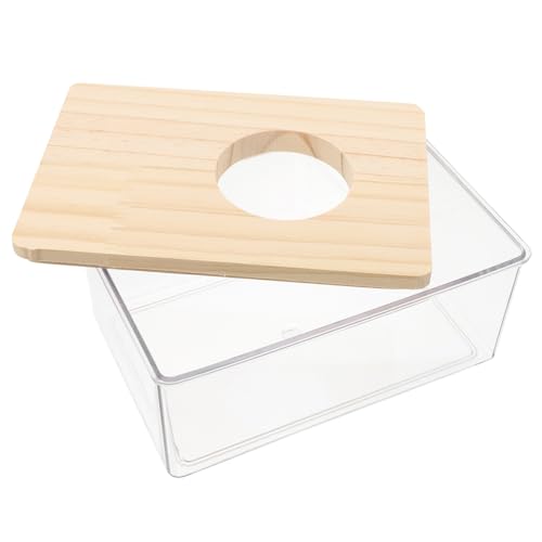 Abaodam Hamsterbad Hamster Toilette Zuckergleiter Hamsterkäfige aus Holz Hamster verbirgt Sich Rennmaus Frettchenbadewanne transparenter Hamsterkäfig Massivholz von Abaodam