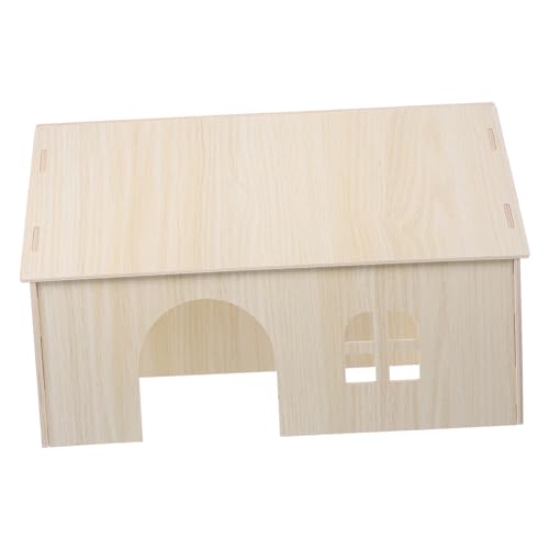 Abaodam Hamsterhaus Holzspielzeug für Hamster Meerschweinchen Kaninchen Eichhörnchen Multifunktionales Versteck Schlafplatz Sicheres und Langlebiges Haustierheim von Abaodam