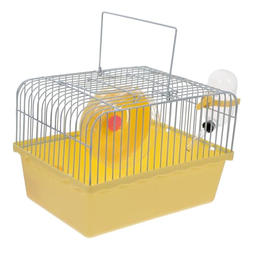Abaodam Hamsterkäfig Haustier Wasserkäfige Zubehör Trägerkäfig Hamsterträger Chinchilla Hamster Reiseträger Tiergehege Hamster Tragetasche Klein Innenzwinger Abs Gelb von Abaodam