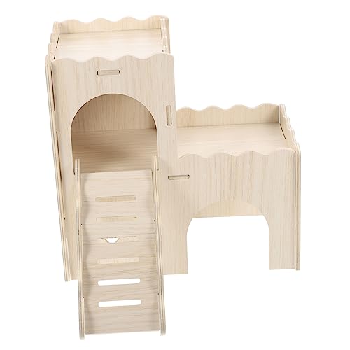 Abaodam Hamsterversteck aus Holz mit Leiter, sicheres, bequemes Haustiernest für Hamster, Mäuse und Meerschweinchen, Mehrzweck-Lebensraum zum Spielen und Entspannen von Abaodam