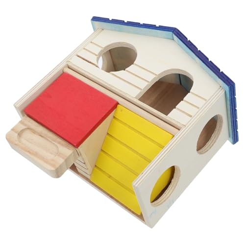 Abaodam Hamstervilla Hamster Spielplatz Hamster Hamsterwolle Hamster Wohnkabine Hamster Käfig Stand Hamsterverstecke Hamsterdekorationen für den Käfig Tierhaus Hasenburg hölzern von Abaodam