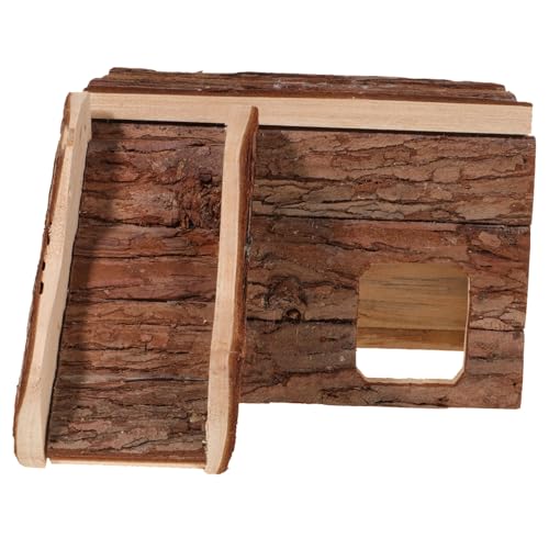 Abaodam Handgefertigtes Haustier holzhaus aus Premium Holz Atmungsaktiv und Geruchsfrei Sicheres Versteck und Spielplatz für Hamster Zwerghamster Igel Meerschweinchen Kleines Nest für von Abaodam
