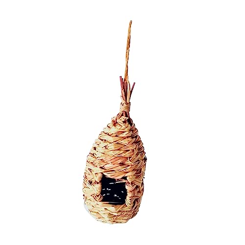 Abaodam Handgewebtes Vogel Nest aus Gras Kreatives Hängendes Vogelnest für Wohnräume Bequemes Zuhause für Kanarienvögel Papageien und Kleine Vögel von Abaodam